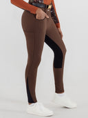 Dapplebay Pro Ribbed Full Seat Suede Breeches-Chocolate