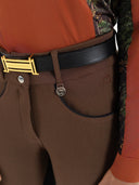 Dapplebay Pro Ribbed Full Seat Suede Breeches-Chocolate