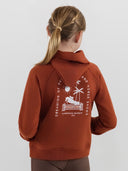 Dapplebay Kids Palm Trees & Horse Shows Hoodie-Rust