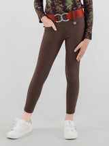 Dapplebay Kids Winter Essential Silicone Knee Patch Tights-Chocolate