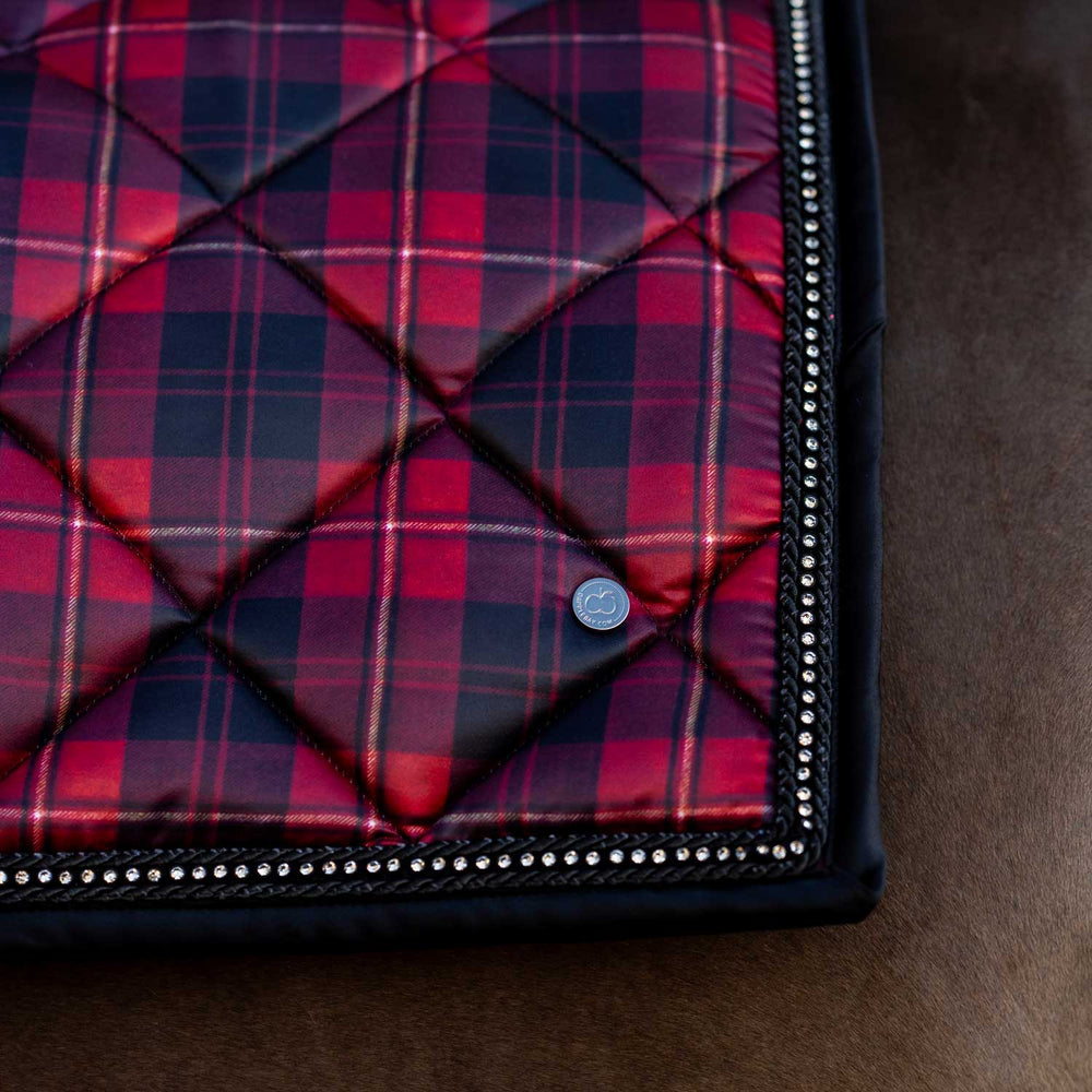 Dapplebay Holiday Plaid Dressage Saddle Pad - Red