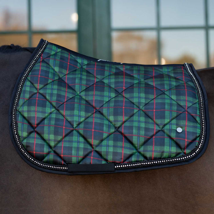 Dapplebay Holiday Plaid Jump Saddle Pad - Green