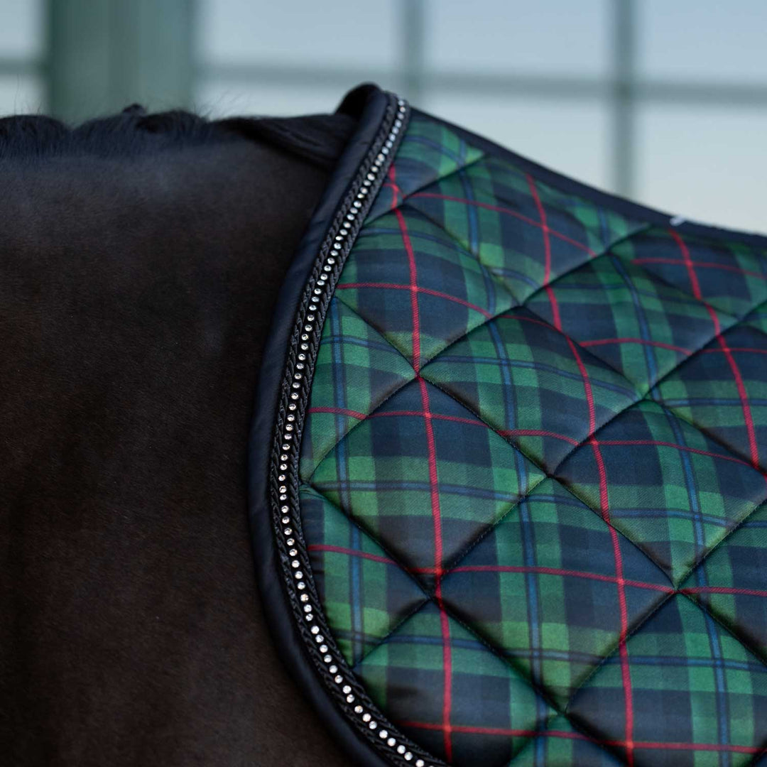 Dapplebay Holiday Plaid Jump Saddle Pad - Green