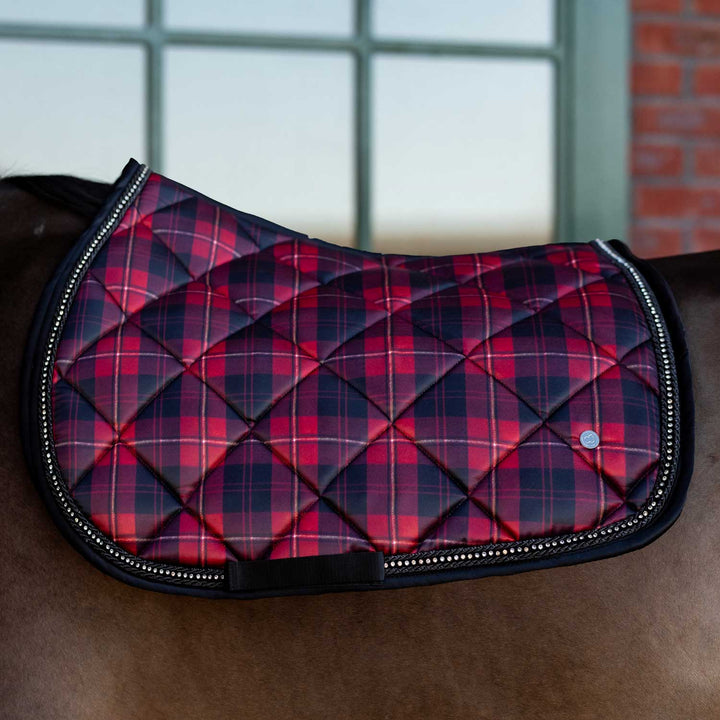 Dapplebay Holiday Plaid Jump Saddle Pad - Red