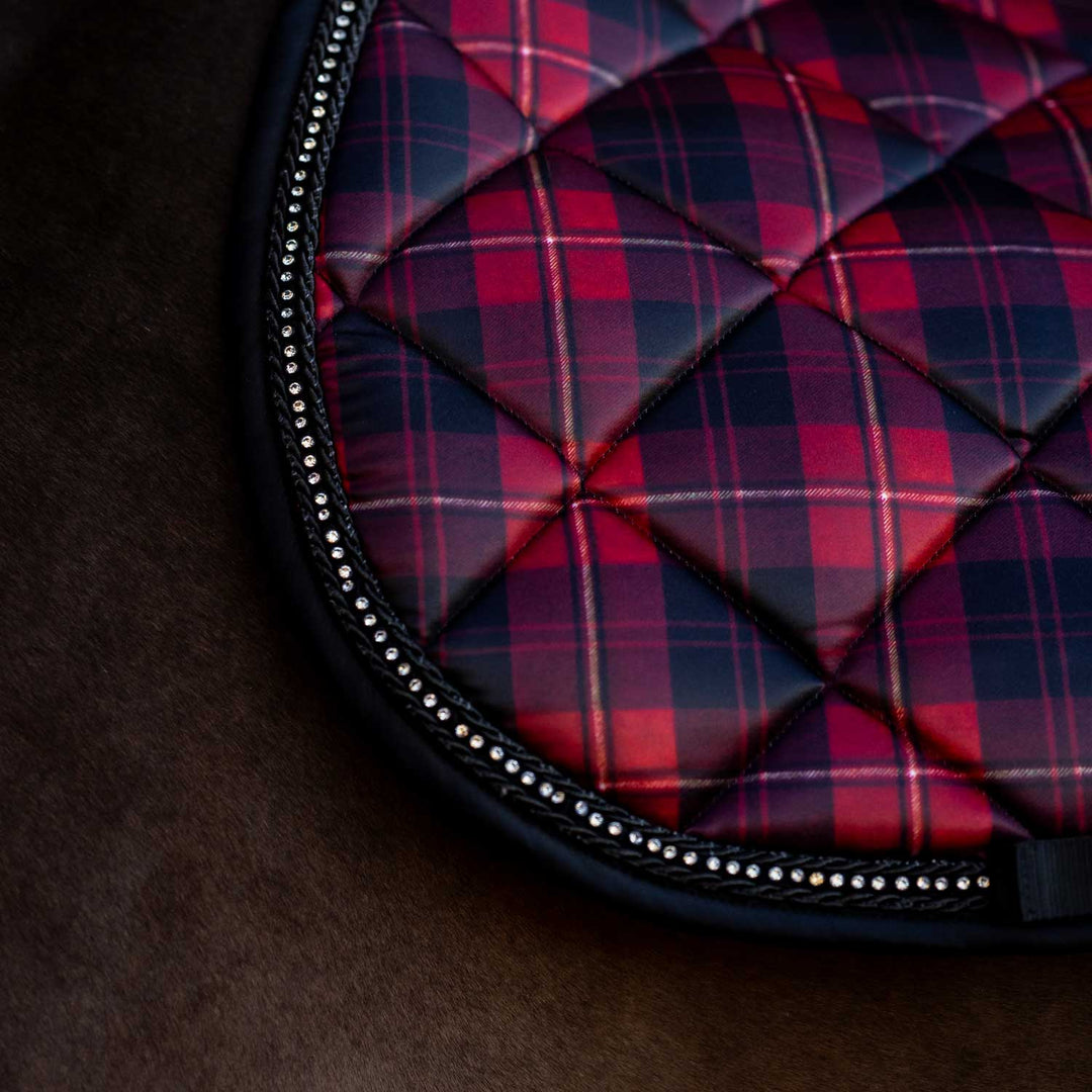 Dapplebay Holiday Plaid Jump Saddle Pad - Red