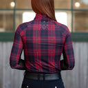 Dapplebay Holiday Plaid 1/4 Zip Light Riding Top - Red