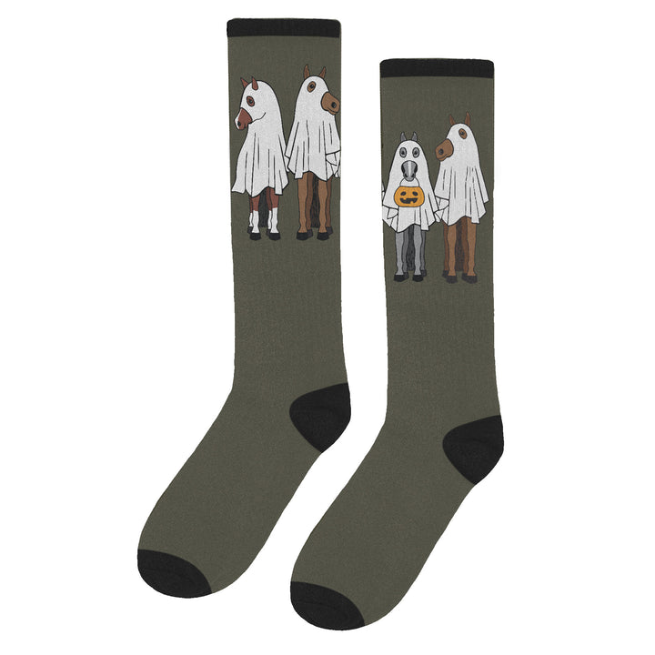 Horse Ghosts Knit Boot Socks