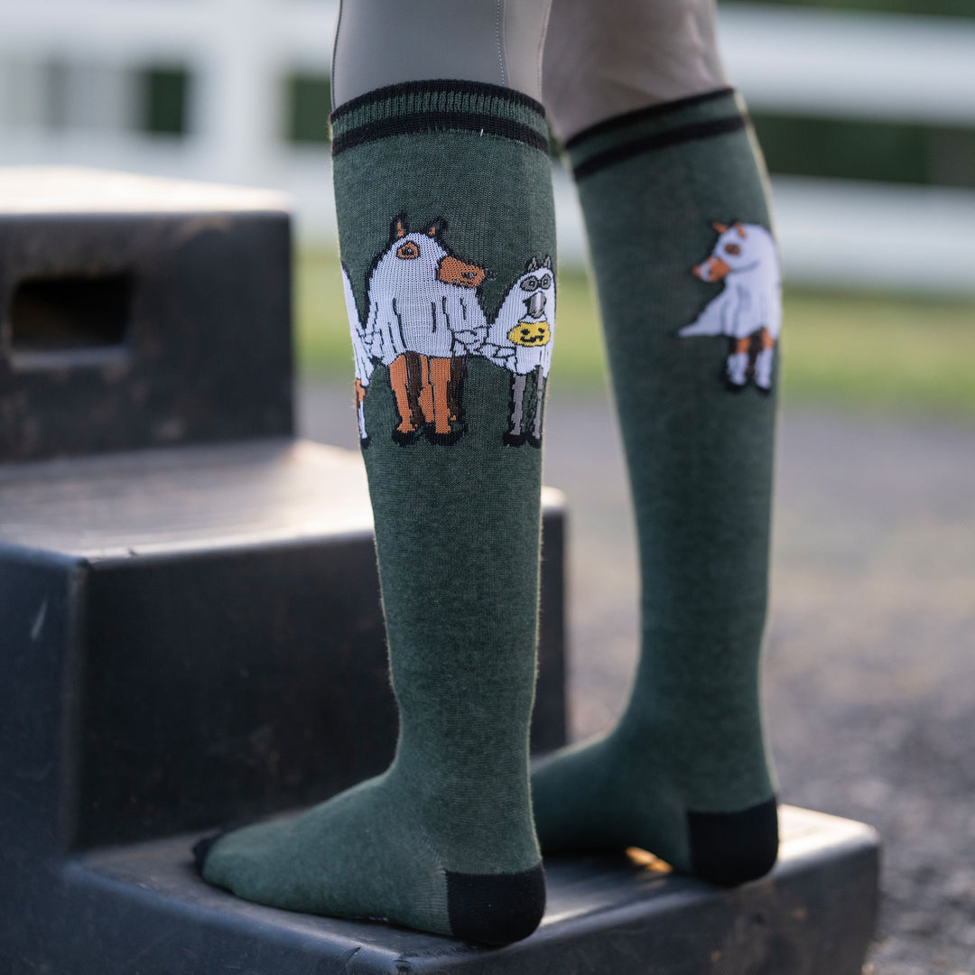 Horse Ghosts Knit Boot Socks