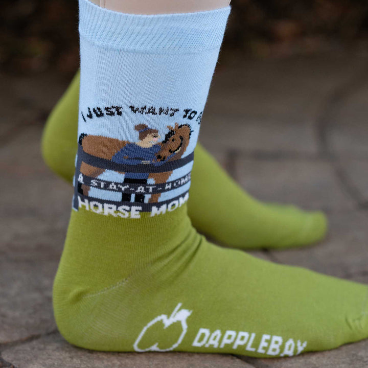 Dapplebay Knit Crew Socks - Horse Mom