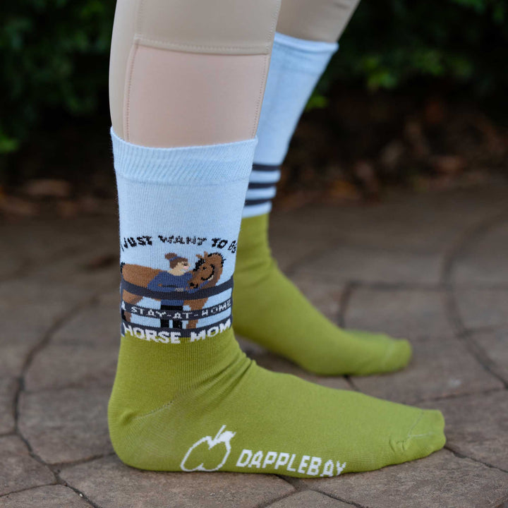 Dapplebay Knit Crew Socks - Horse Mom