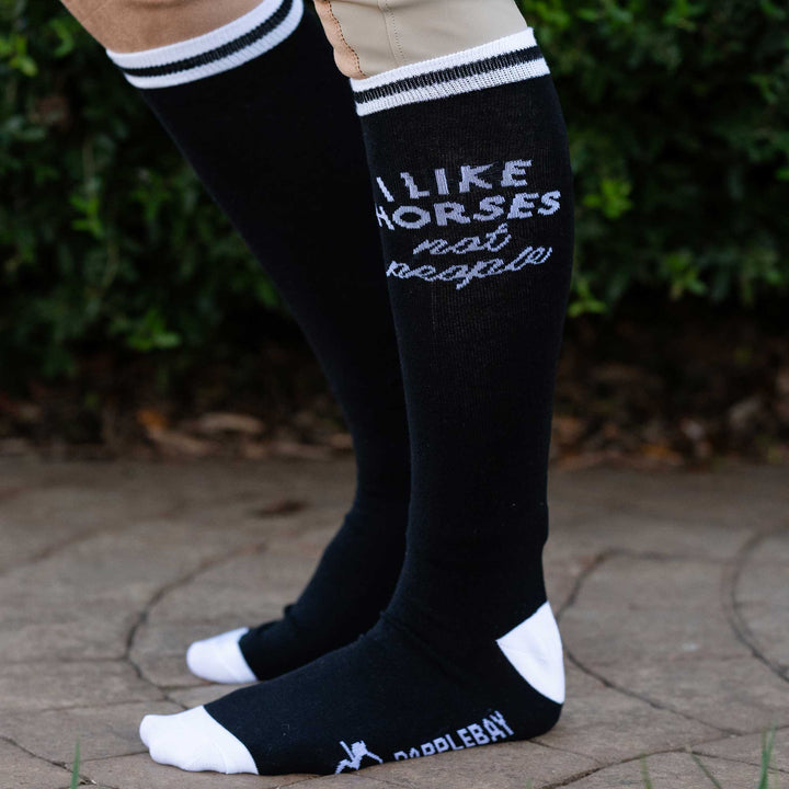 Dapplebay Knit Boot Socks - I Like Horses