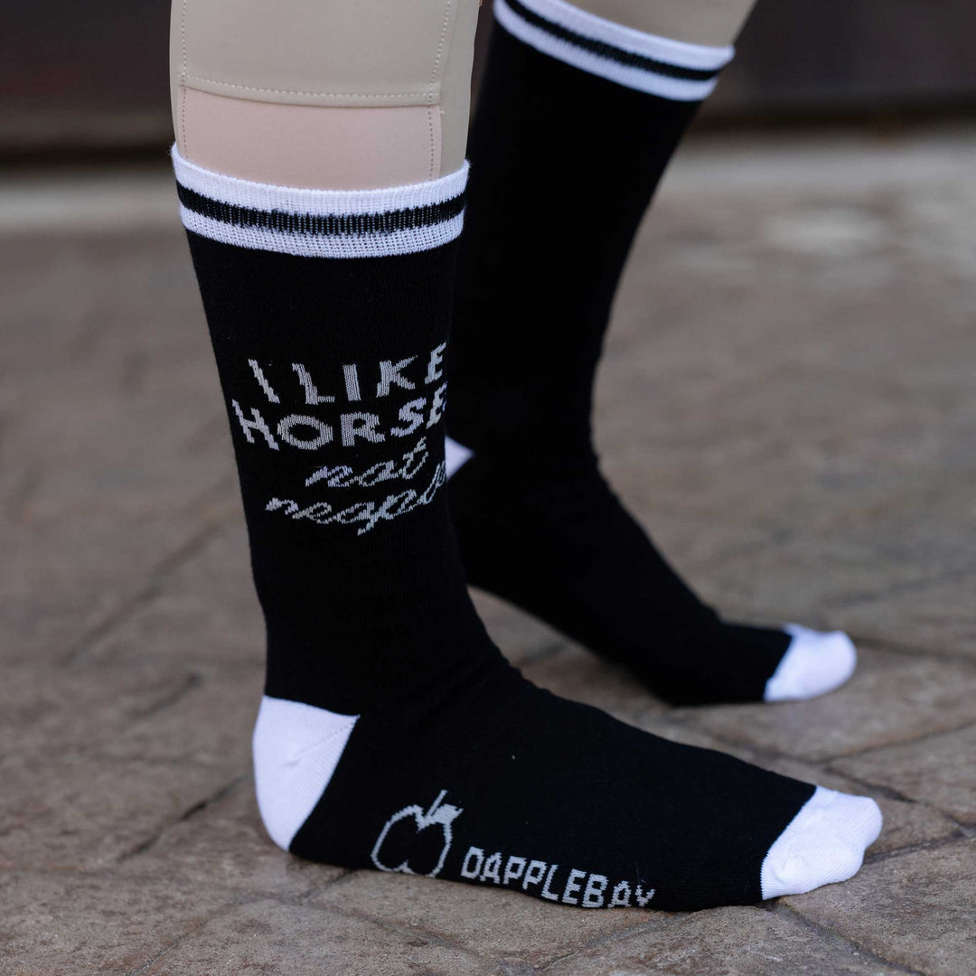 Dapplebay Knit Crew Socks - I Like Horses