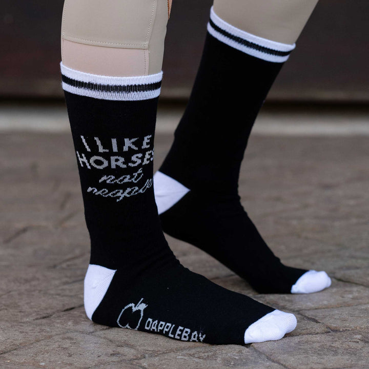 Dapplebay Knit Crew Socks - I Like Horses