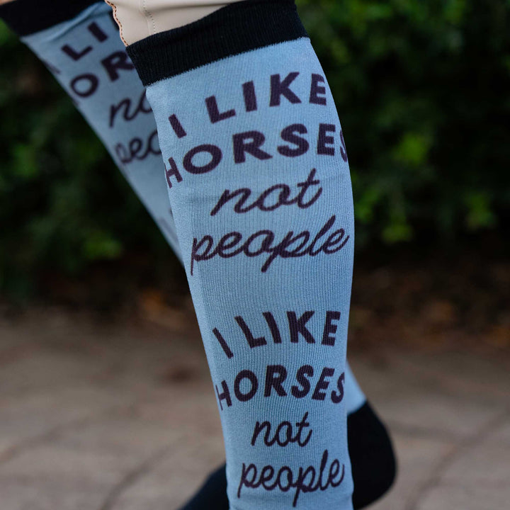 Dapplebay Slick Boot Socks - I Like Horses