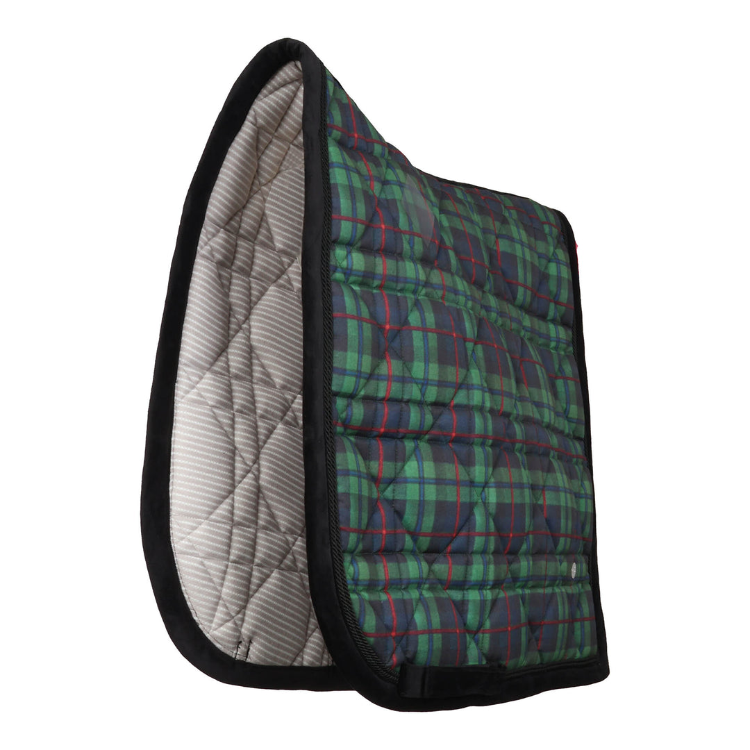 Dapplebay Holiday Plaid Dressage Saddle Pad-GREEN