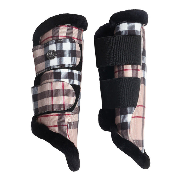Dapplebay Holiday Plaid Brush Boots-Tan