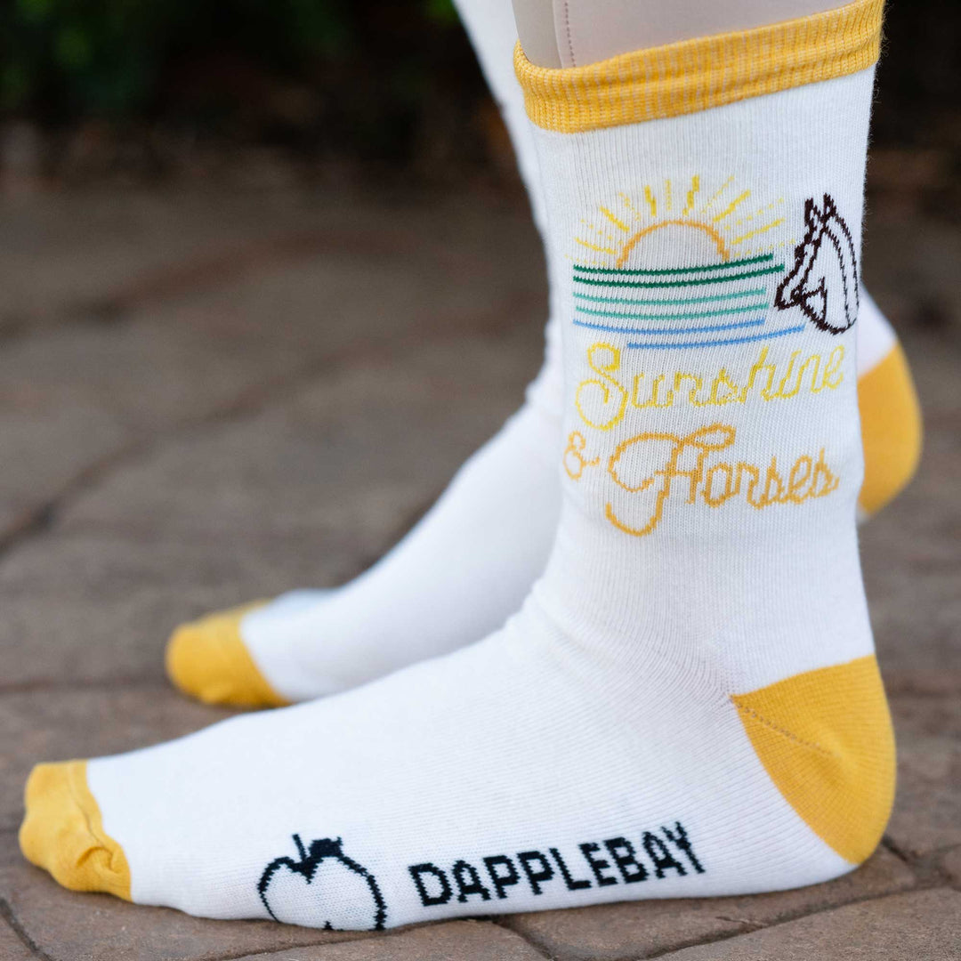 Dapplebay  Knit Crew Socks-Sunshine & Horses