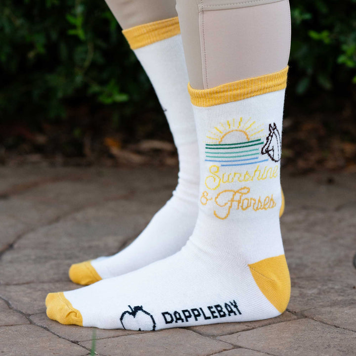 Dapplebay  Knit Crew Socks-Sunshine & Horses