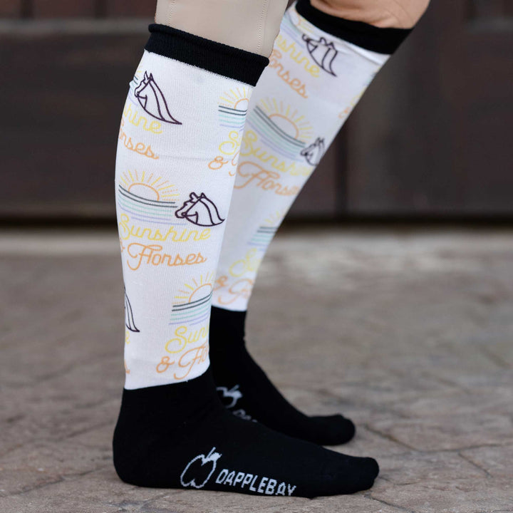 Dapplebay Slick Boot Socks - Sunshine & Horses