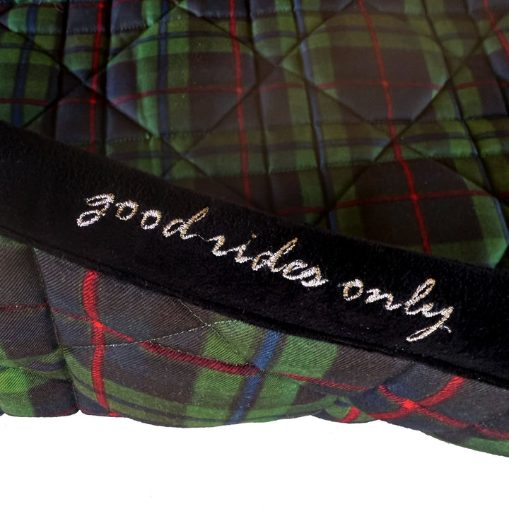 Dapplebay Holiday Plaid Dressage Saddle Pad-GREEN