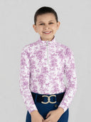 Dapplebay Kids Rose Equestrian Toile 1/4 Zip - Long Sleeve