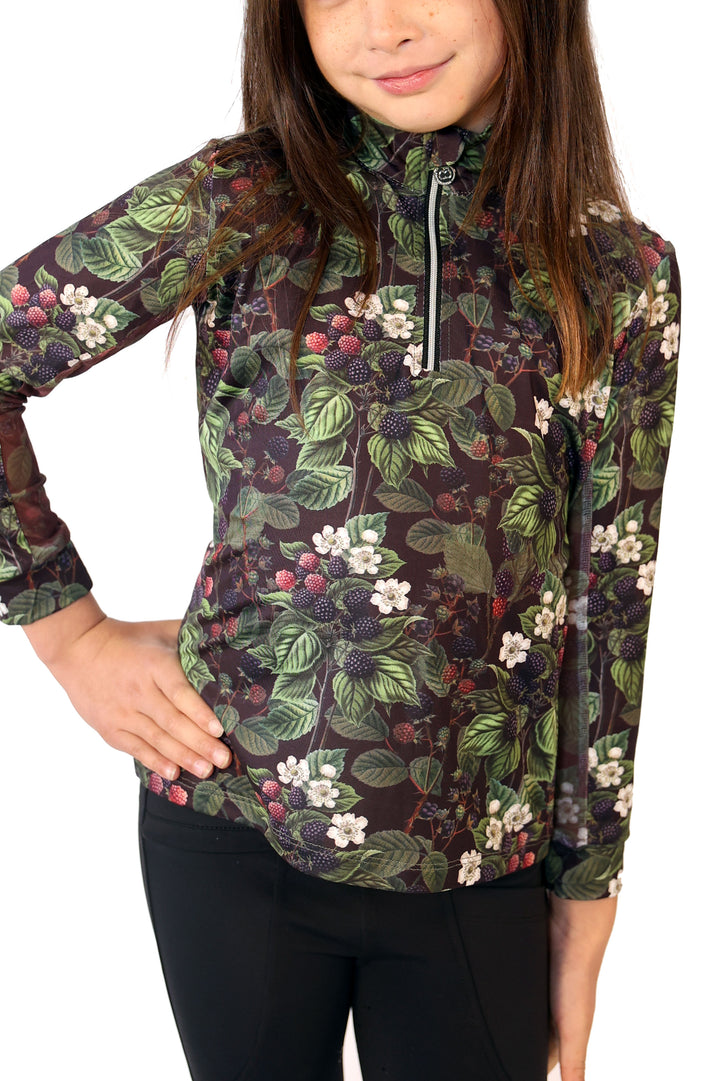 Dapplebay Blackberry Daze Kid's 1/4 Zip Riding Top