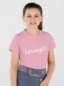 Dapplebay Kids Horse Girl Tee-Ballet Pink