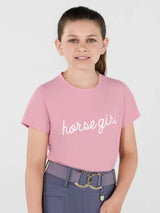 Dapplebay Kids Horse Girl Tee-Ballet Pink