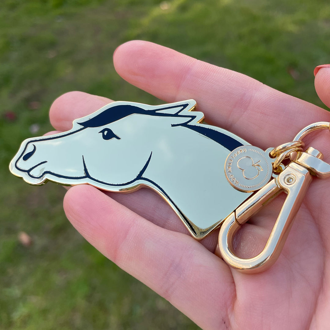 Dappl 'I Like Horses' Keychain in Black/Silver - One Size