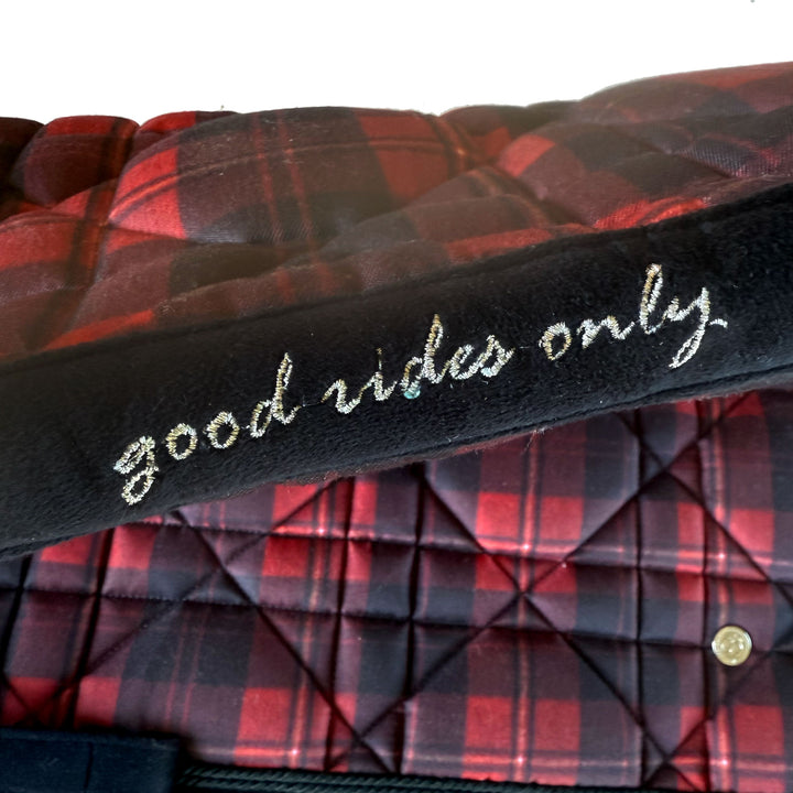 Dapplebay Holiday Plaid Dressage Saddle Pad - Red