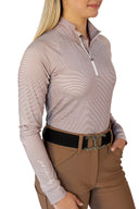 Dapplebay Stripe 1/4 Zip Riding Top