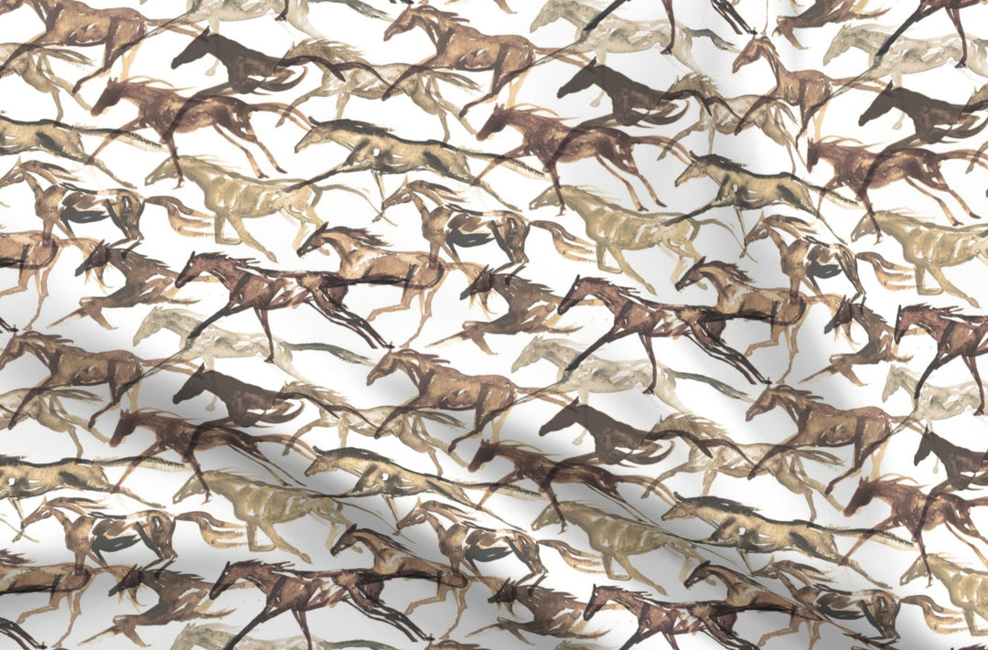 "Gallop in Brown" Fabric