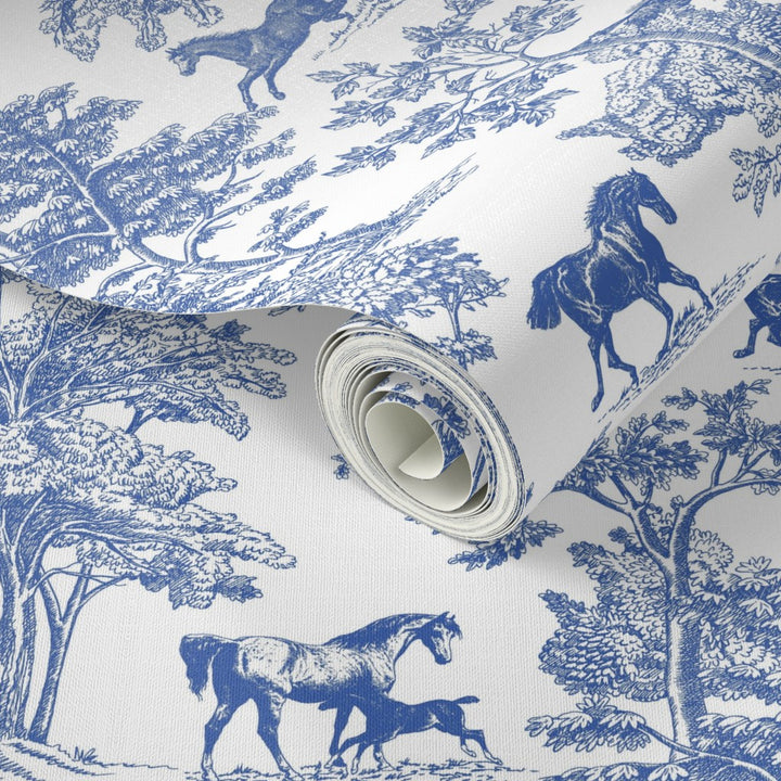 "Equestrian Toile - Large" - Wallpaper